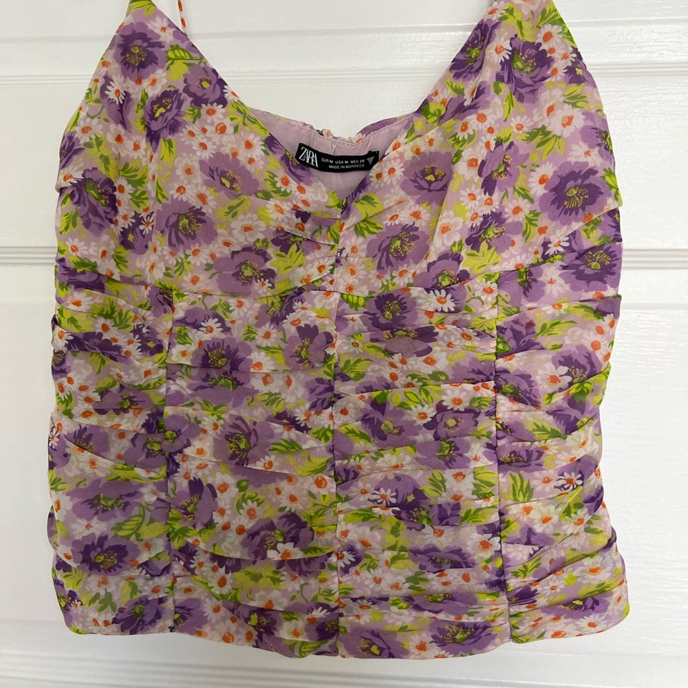 Zara purple floral top